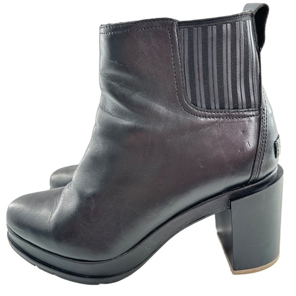 Sorel Margo Chelsea ankle booties size 10.5 41.5 black leather chunky boots - Picture 4 of 15